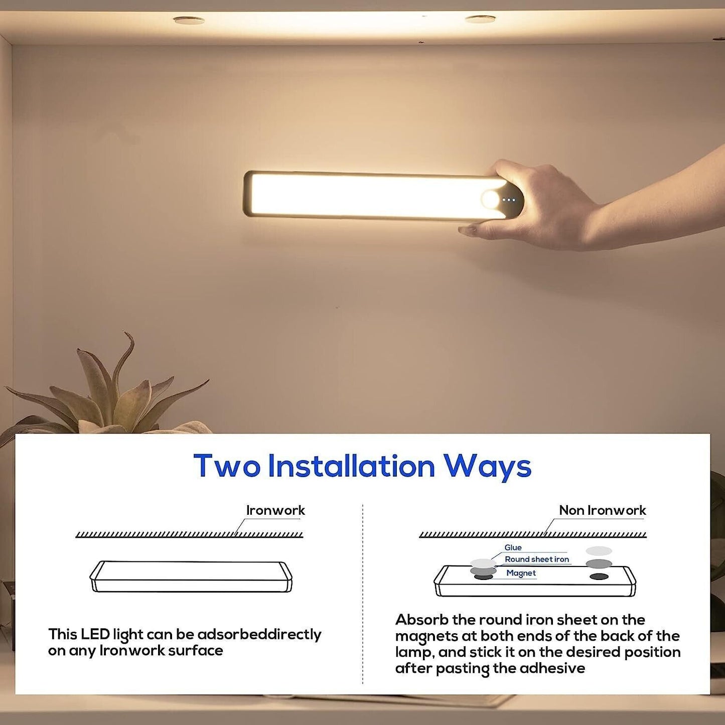 Luci da Armadio con sensore di movimento, luce notturna a LED ricaricabile