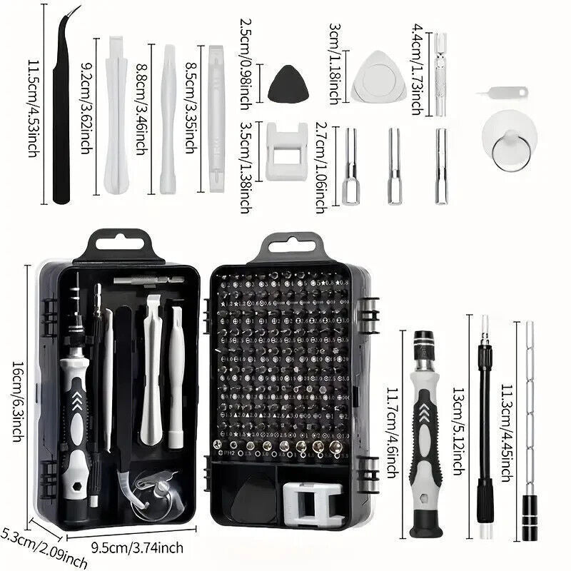 115pcs Kit Strumenti Riparazione Di Precisione Per Auto,Orologi, Telefoni