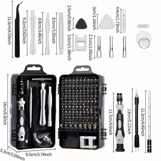 115pcs Kit Strumenti Riparazione Di Precisione Per Auto,Orologi, Telefoni