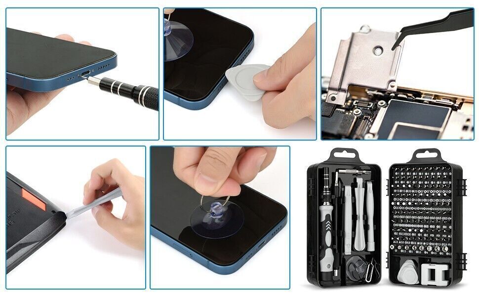 115pcs Kit Strumenti Riparazione Di Precisione Per Auto,Orologi, Telefoni