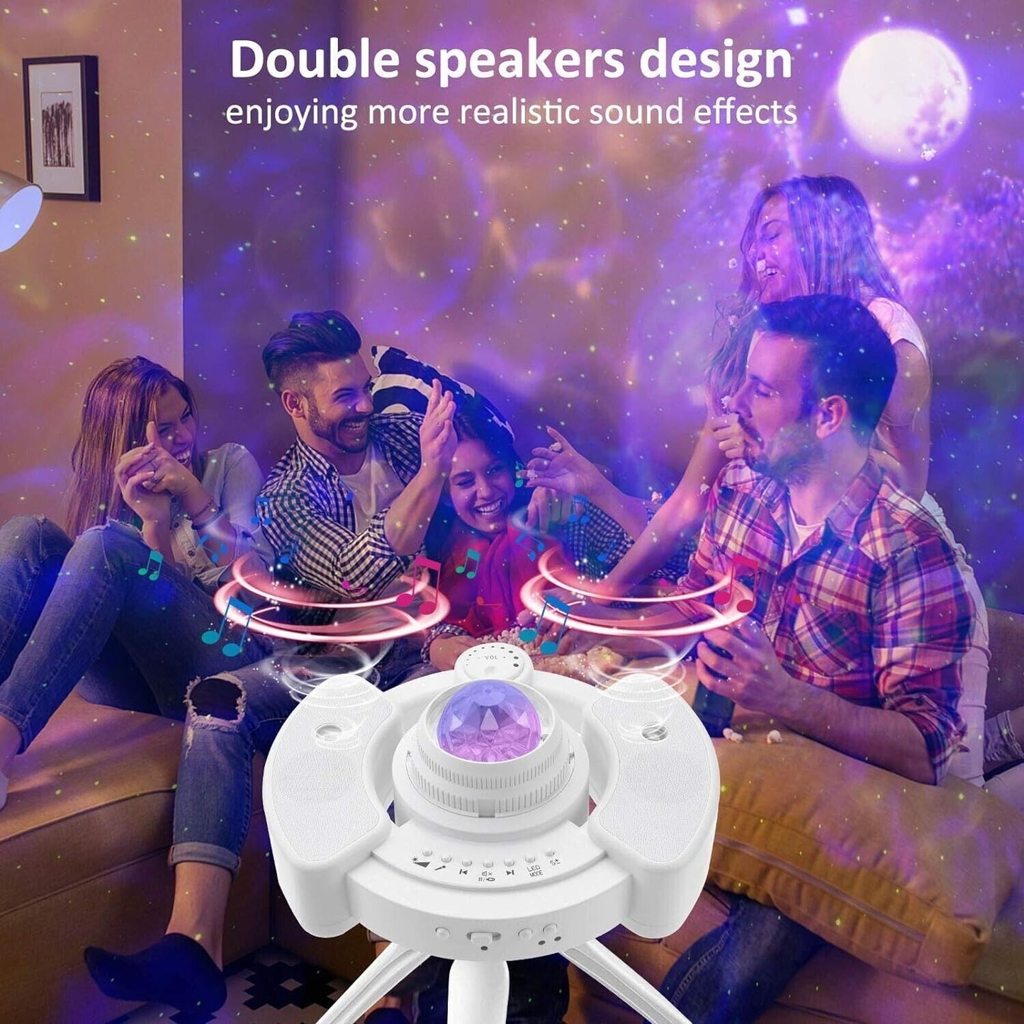 Proiettore Stelle Soffitto, 4 in 1 LED Lampada Proiettore Stelle con Rotazione