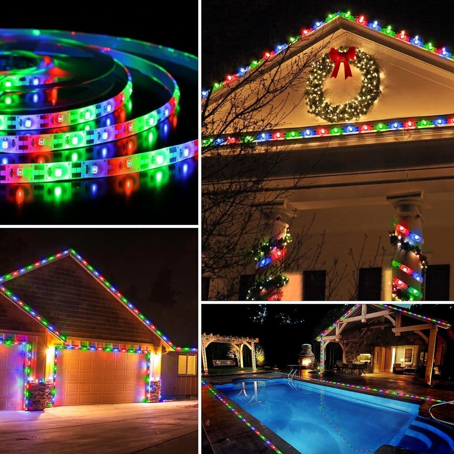 ANDOWL Striscia LED Solare Esterna, Colorati Luci Led Light Strip 5 Metri, Luce