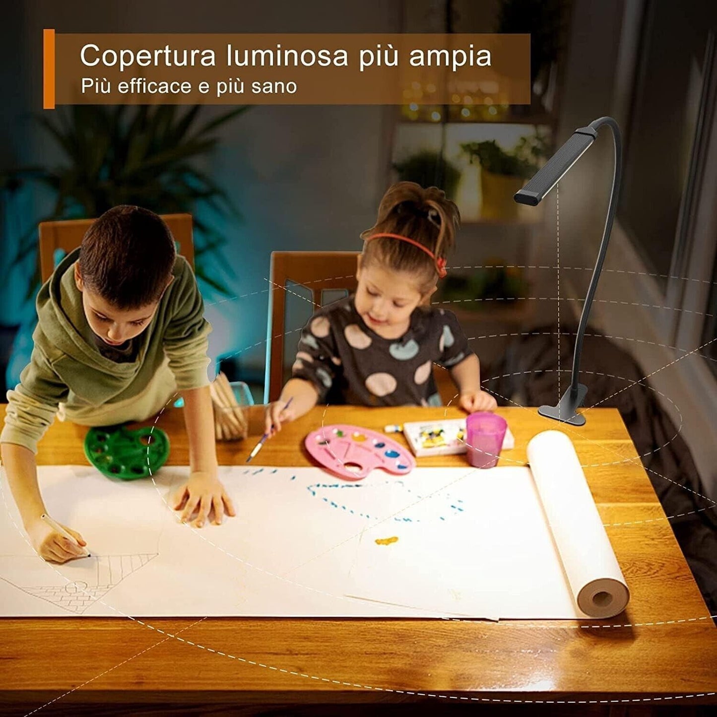 iZELL Lampada da Scrivania 77 LED, Potere Illuminante Notevole, 40CM Lampada