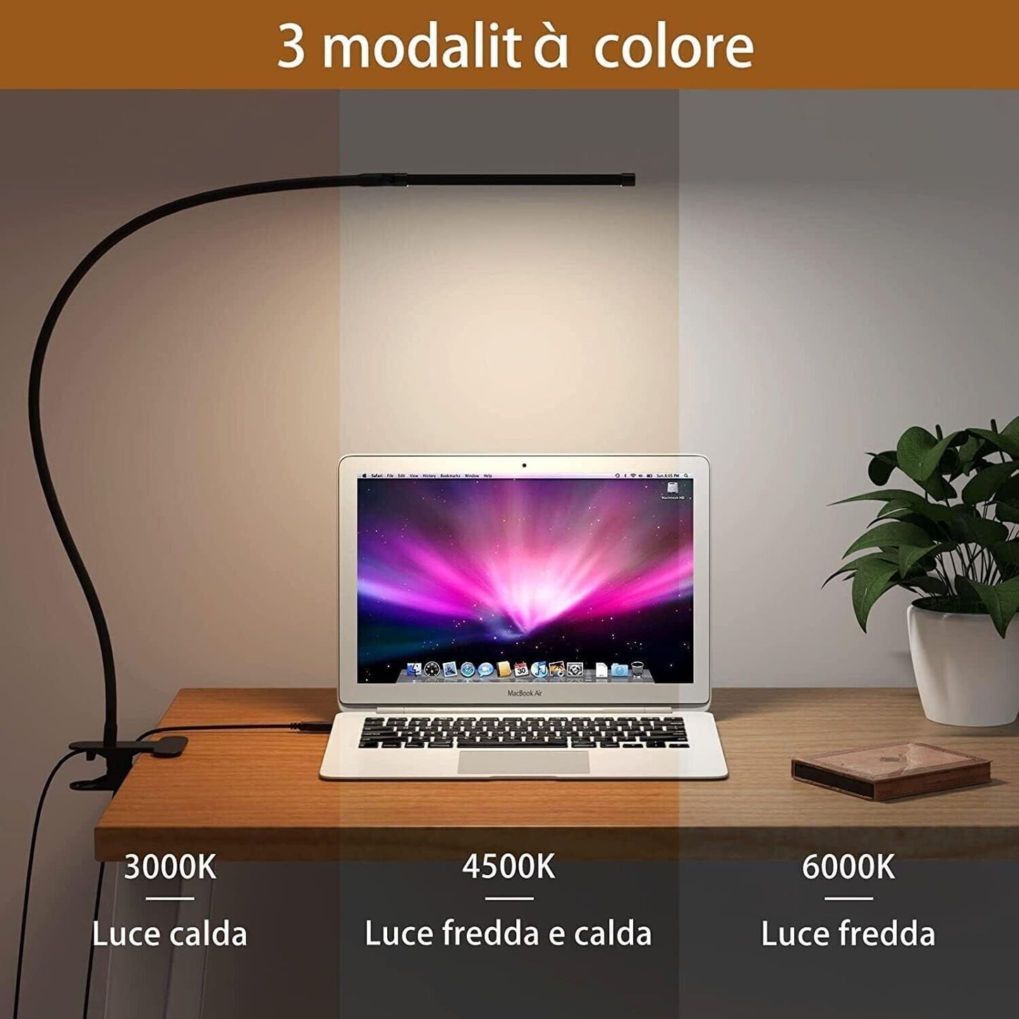 iZELL Lampada da Scrivania 77 LED, Potere Illuminante Notevole, 40CM Lampada