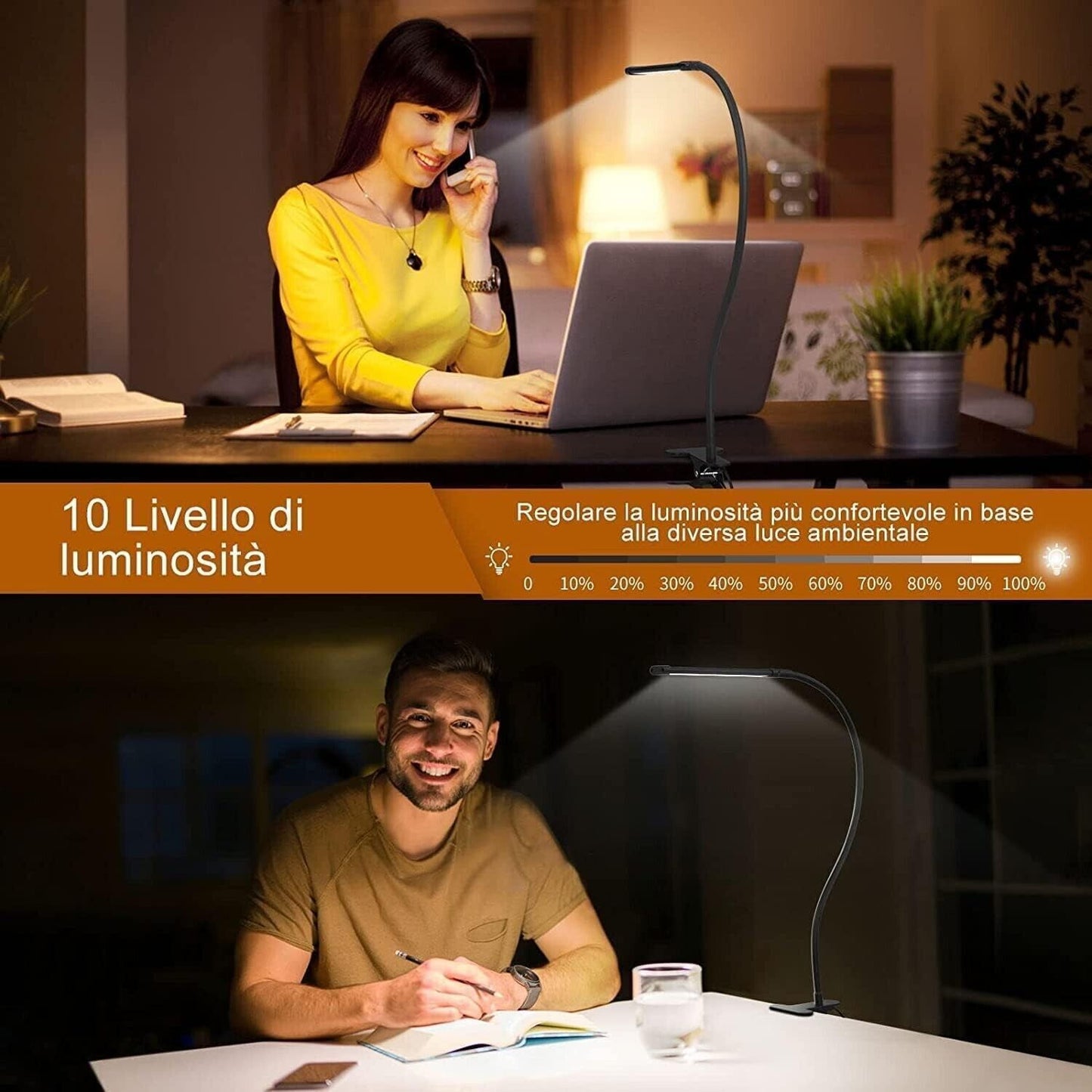 iZELL Lampada da Scrivania 77 LED, Potere Illuminante Notevole, 40CM Lampada
