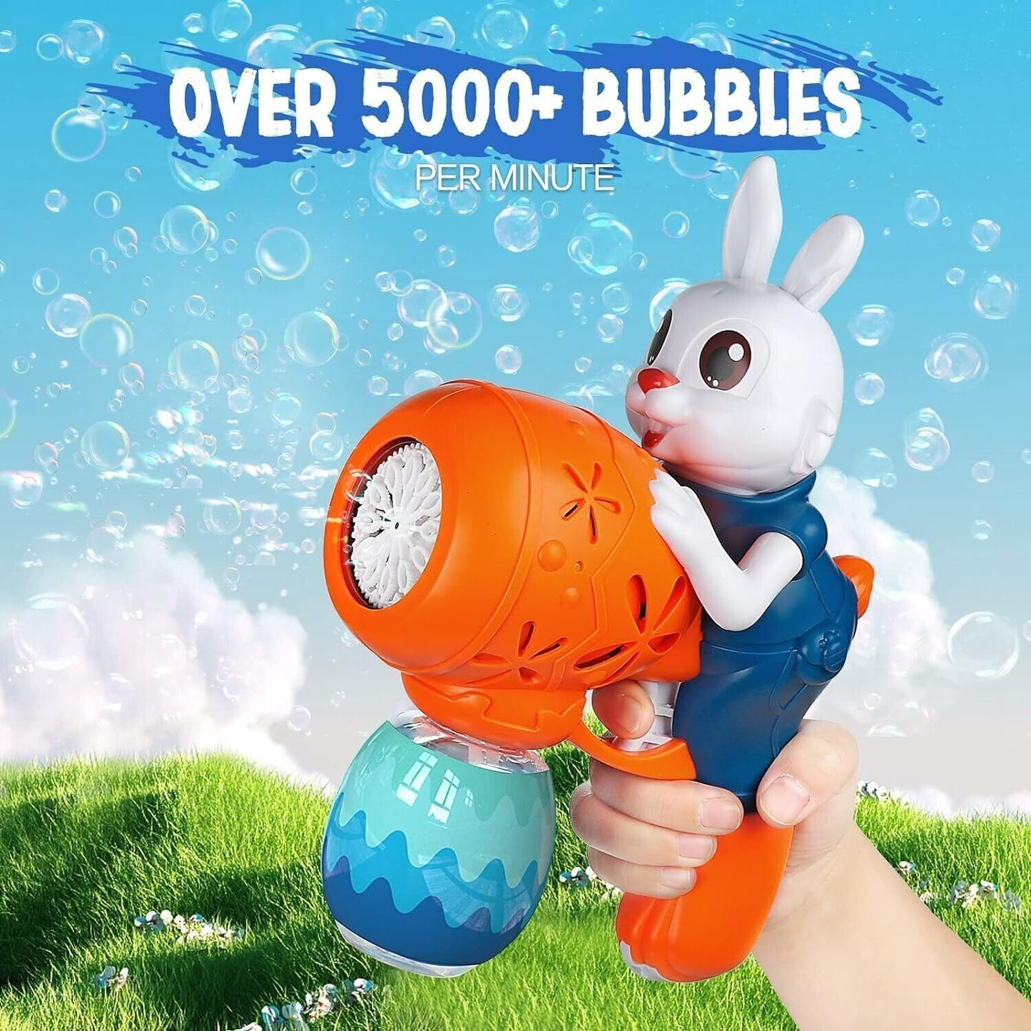 Pistola per Bolle per Bambini Bunny Macchina per Bolle per Bambini 1-3