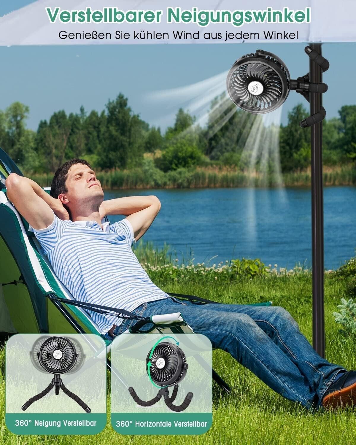 Migliorato Ventilatore USB da 5200 mAh, Ventilatore a Mano Silenzioso