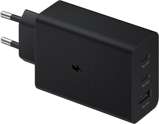 SAMSUNG EP-T6530 Caricabatterie Tre Porte Super Fast Charging Trio (65W), Nero