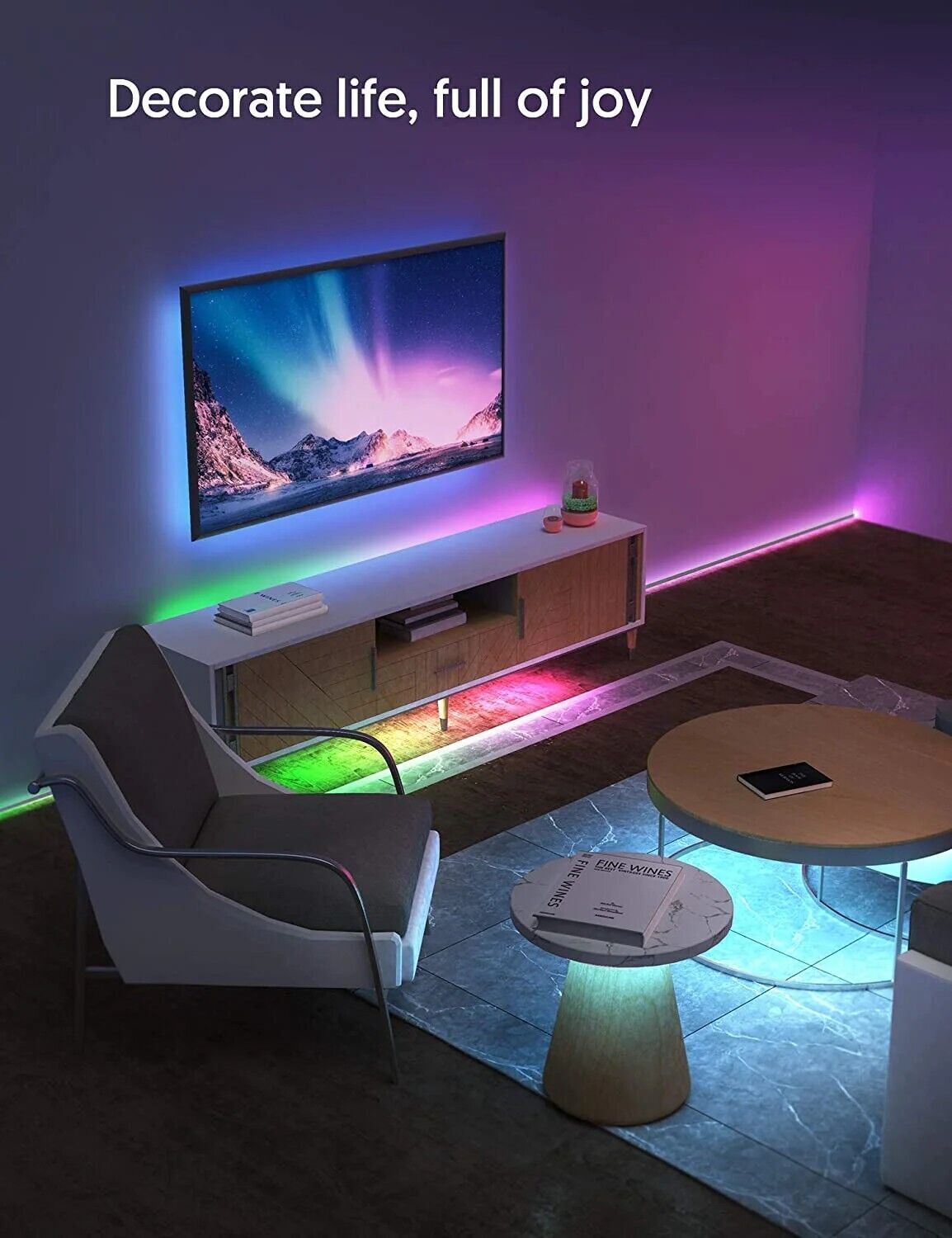 Striscia LED RGB, Strisce LED,TECKIN 5M LED TV Retroilluminazione Striscia,RGB
