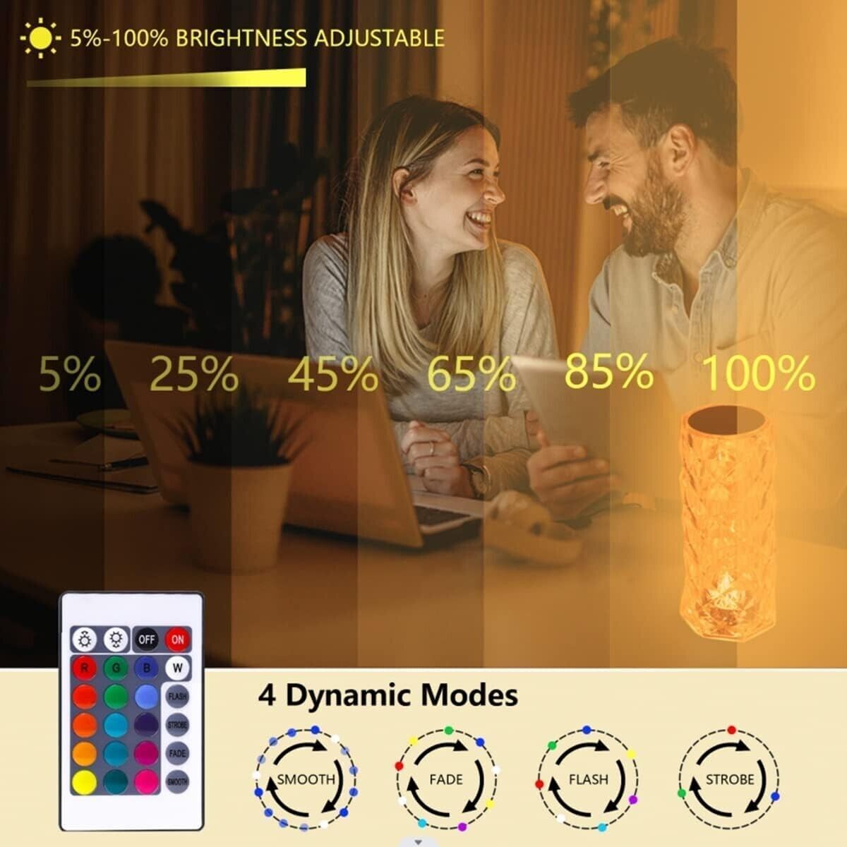 Lampada da Tavolo Touch Senza fili ricaricabile,16 Colori Lampade Led
