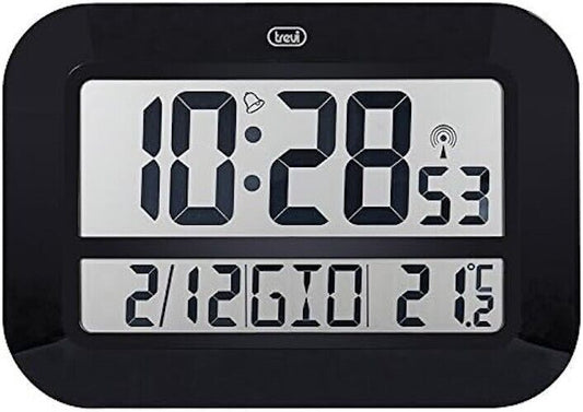 OROLOGIO DIGITALE DA PARETE RADIOCONTROLLATO CON GRANDE DISPLAY 46 CM TREVI nero