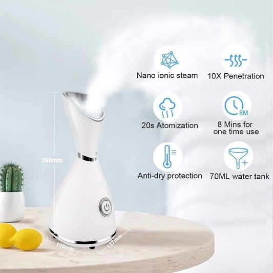 Vaporizzatore Nano Ionico per Viso, per Pori, Umidificatore Atomizzatore Spray