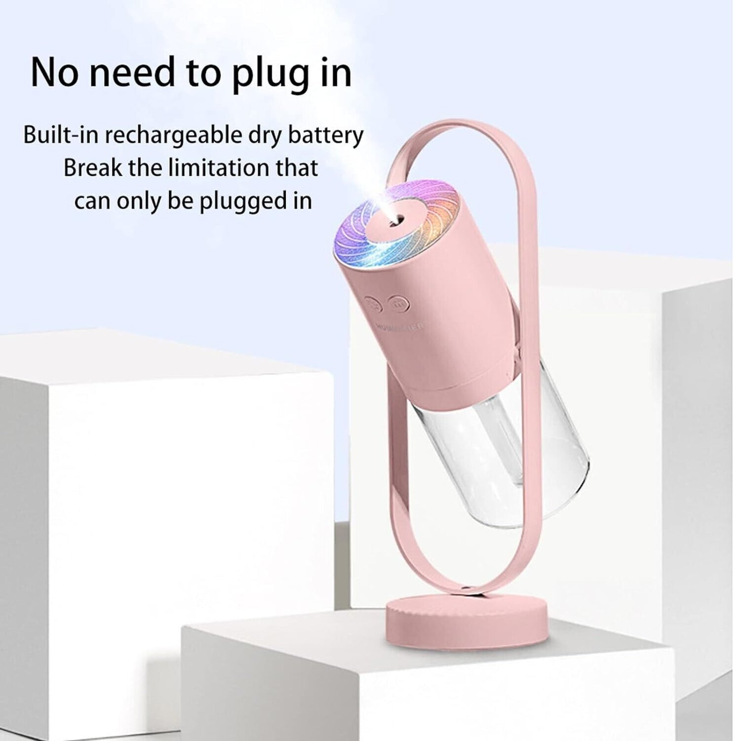 Umidificatore Senza Fili, Mini Purificatore ad Ultrasuoni, Autospegnimento