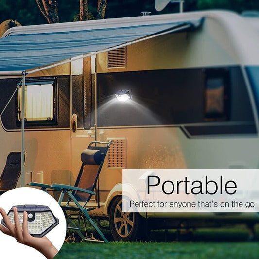 Faro faretto lampada luce da Esterno 100 Led solare con sensore movimento