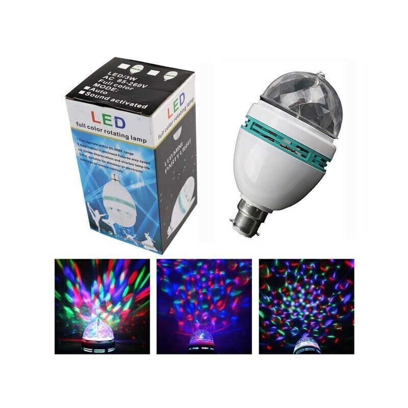 Luci Discoteca 360° Ruotabile con Connettore a Spina di Sicurezza,Palla da Disco