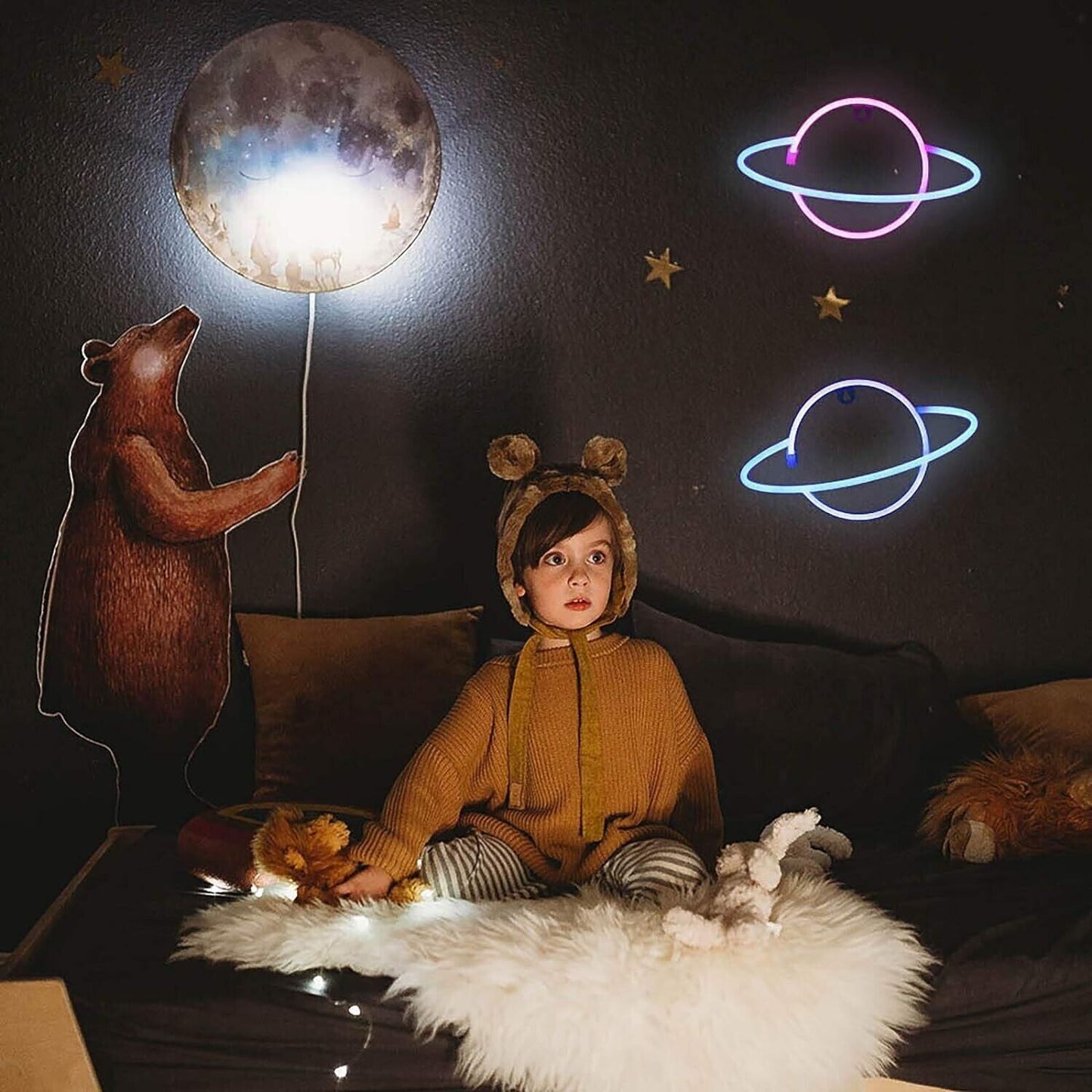 Luce al neon, a LED, per casa, cameretta dei bambini, bar, feste, Natale