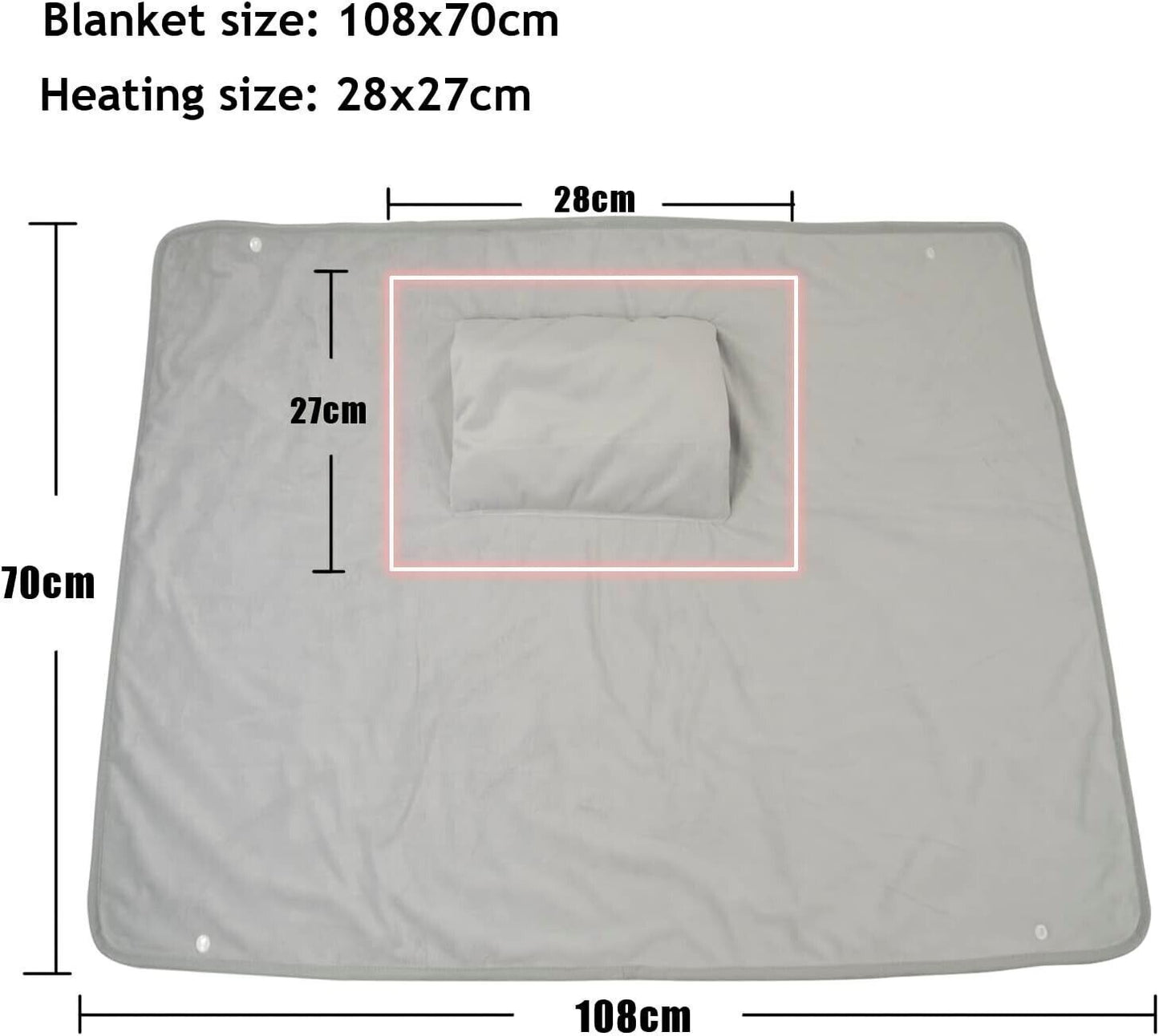 Coperta Calda Alimentata a USB, Scialle 108 x 70 cm Coperta Elettrica per tutto