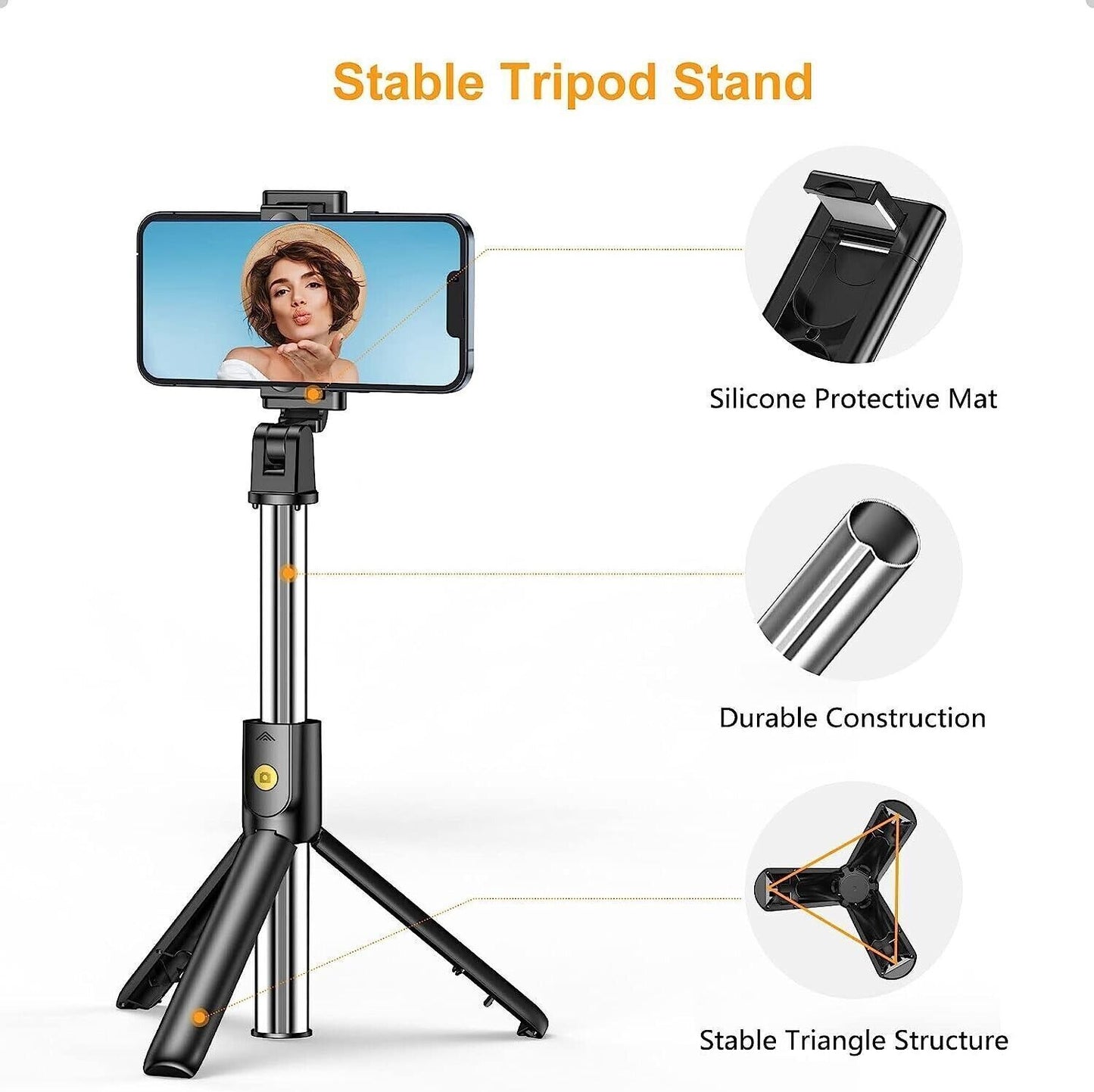 Bastone Selfie, 3 in 1 Bastone Selfie Bluetooth Treppiede Selfie Stick
