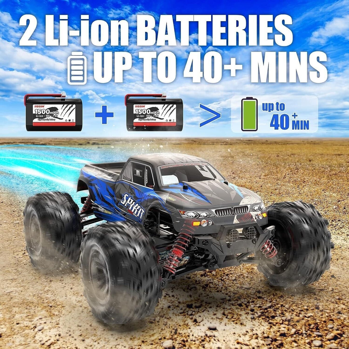 Auto Telecomandata in Scala 1:16, Monster Truck Radiocomandato 40+ km/h, Regalo