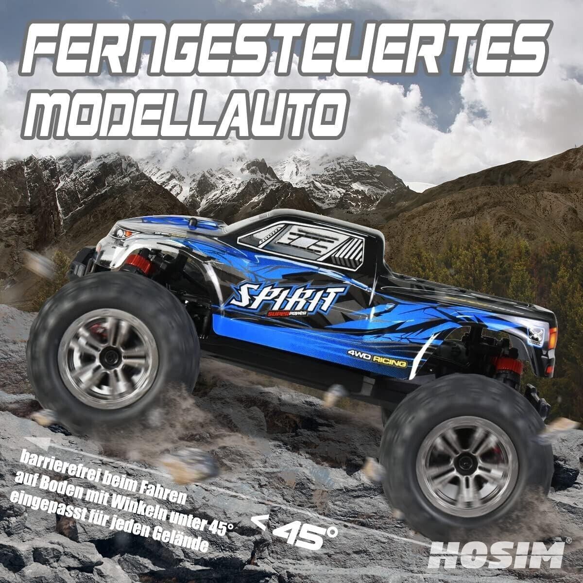 Auto Telecomandata in Scala 1:16, Monster Truck Radiocomandato 40+ km/h, Regalo
