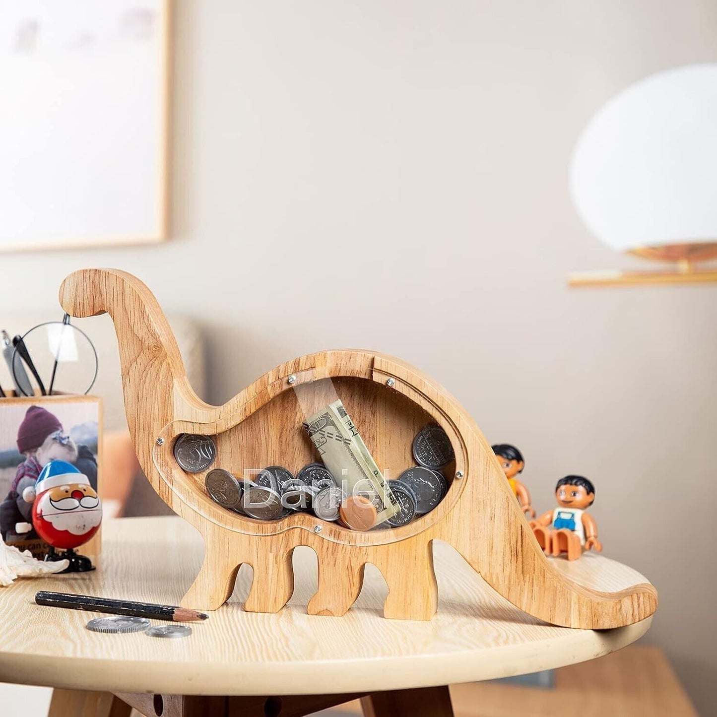 Argentino saurus Salvadanaio in legno, per bambini, per bambini e ragazze