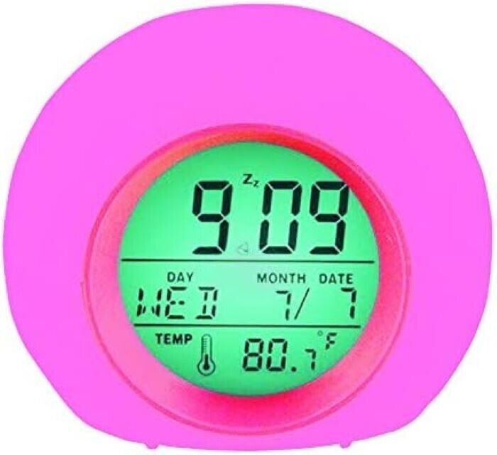 Sveglia per Bambini, Orologio da Comodino a LED con Luce Sveglia 7 Colori