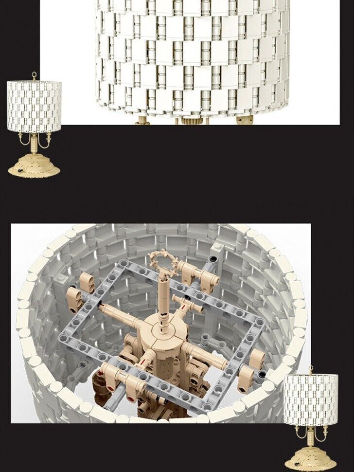 Lampada da tavolo comodino di design in stile retrò da costruire con mattoncini
