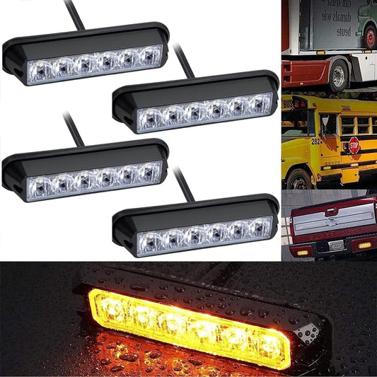 4 in 1 Lampada di Emergenza Strobo 18 Modalità con Interruttore 4X6 LED Barra