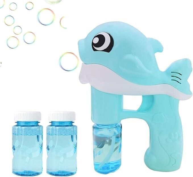 Pistola a bolle di sapone per bambini, macchina per bolle di sapone ricaricabile