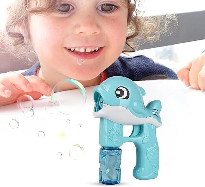 Pistola a bolle di sapone per bambini, macchina per bolle di sapone ricaricabile