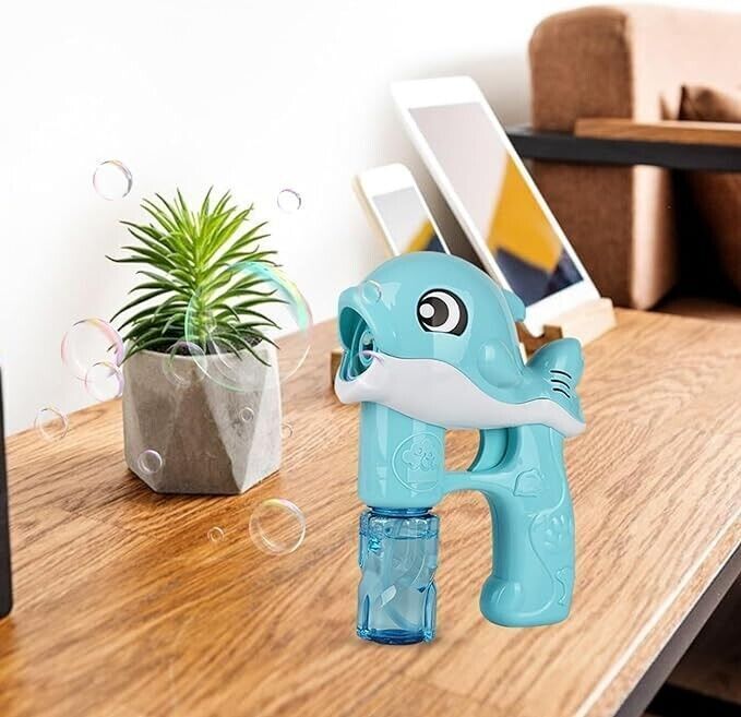 Pistola a bolle di sapone per bambini, macchina per bolle di sapone ricaricabile