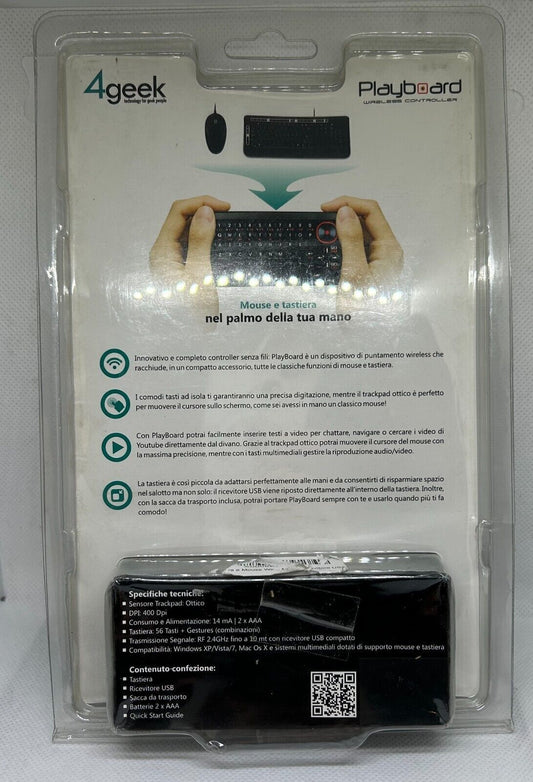 4GEEK Playboard Wireless Controller Tastiera qwerty trackpad ottico telecomando