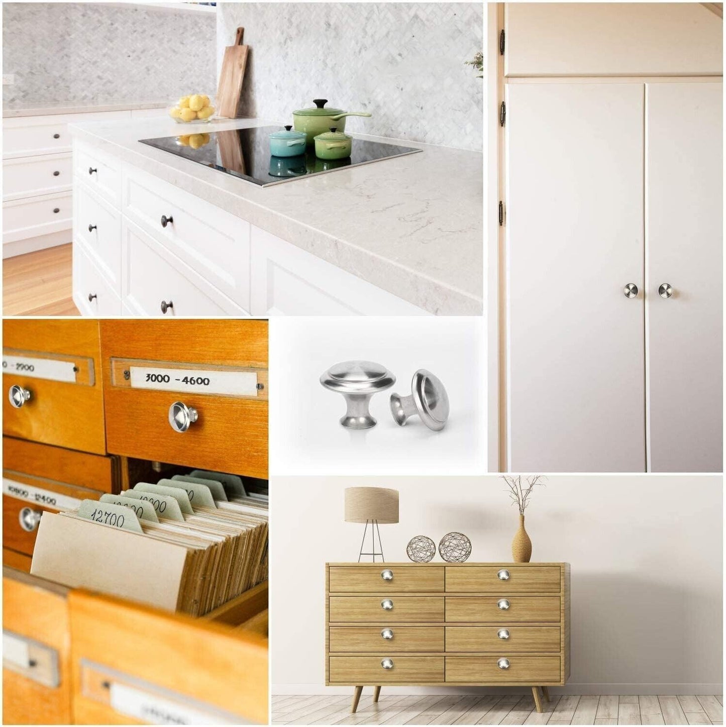 Confezione da 10 pomelli per armadietti da cucina da 1-1/4 pollici, pomelli