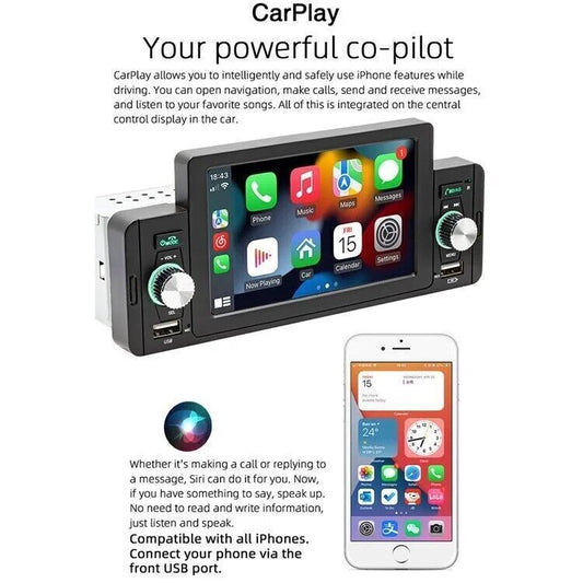 Radio 5 Pollici per auto, 1 din Bluetooth Player MP5 MP4 Audio Player, CarPlay