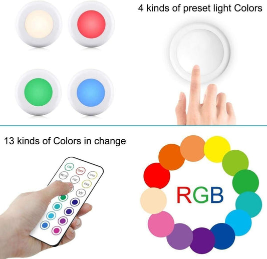 Luci Armadio Notturna Lampada RGBW 5PZ LED Multicolore, Illuminazione 13 Colori