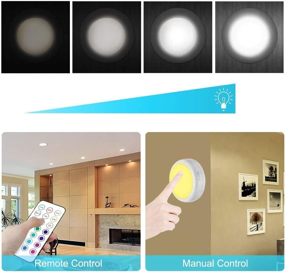 Luci Armadio Notturna Lampada RGBW 5PZ LED Multicolore, Illuminazione 13 Colori