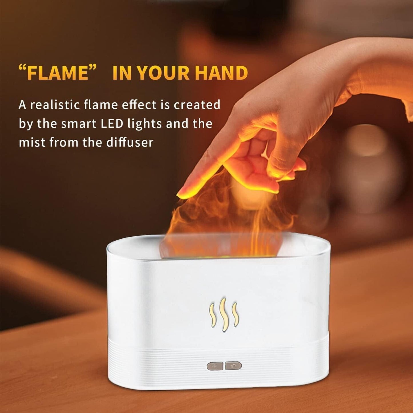 Diffusore di Oli Essenziali con Effetto Fiamma Umidificatore per Ambiente