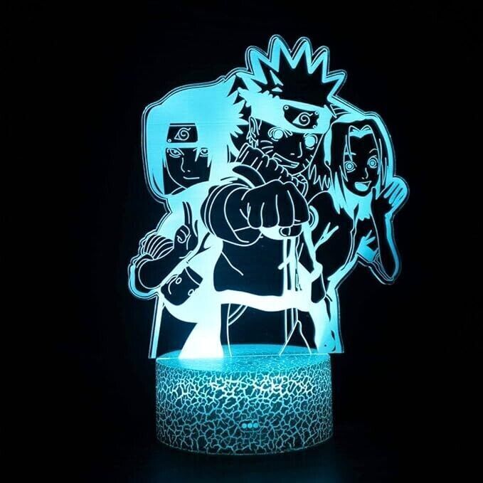 Lampada 3D da comodino Anime, Decorazione per camera da letto per bambini 2PCS