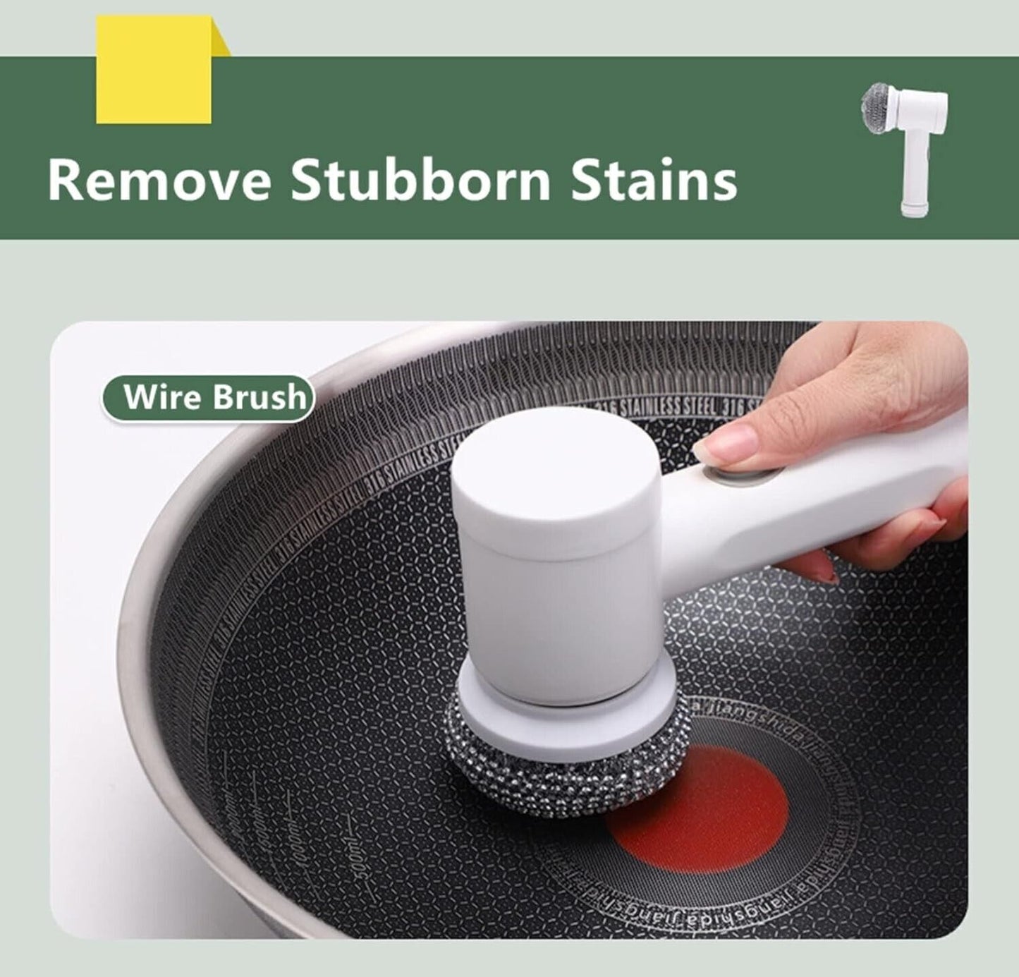 Spazzola Rotante Elettrica Per Pulizia, Spazzola Multifunzione con 5 testine