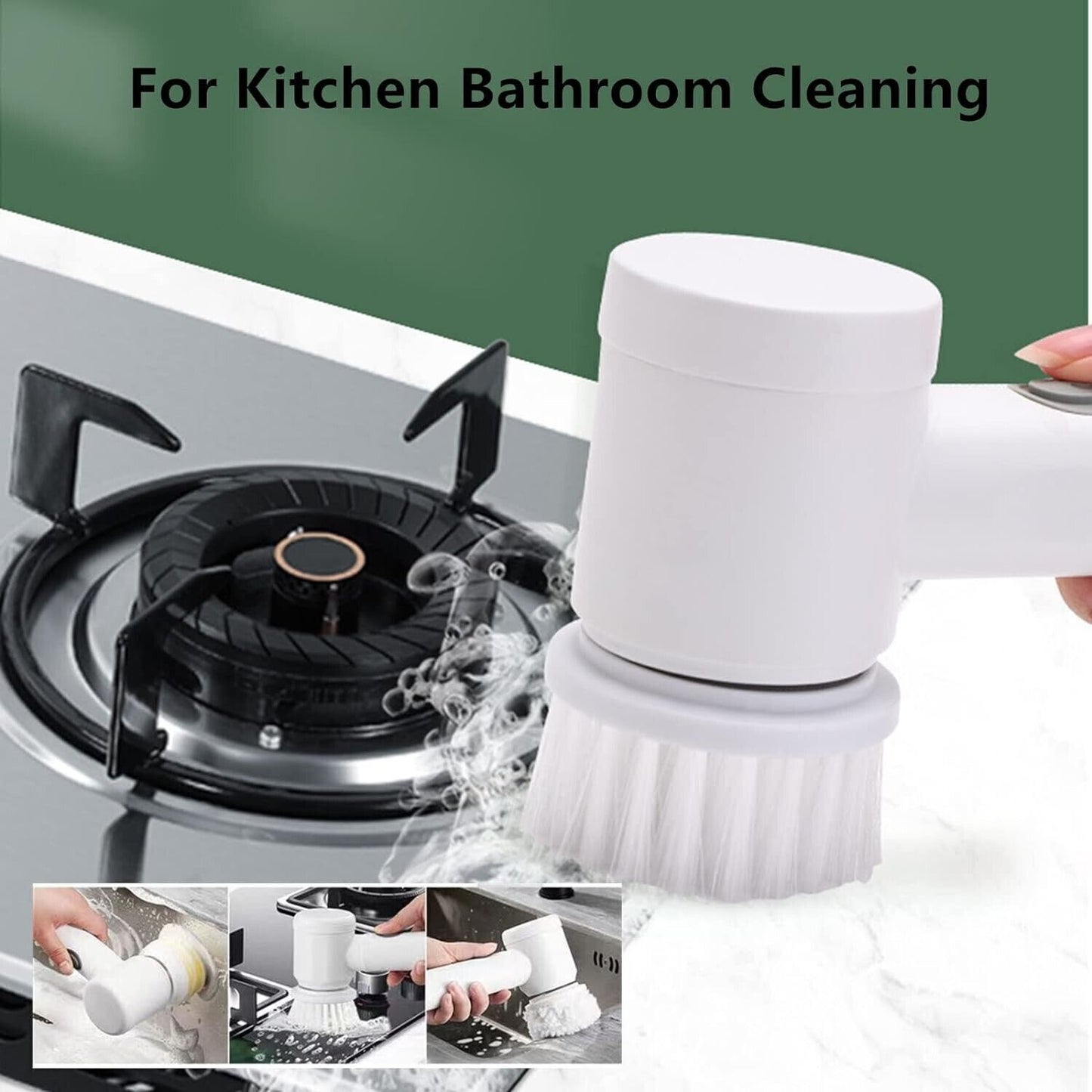 Spazzola Rotante Elettrica Per Pulizia, Spazzola Multifunzione con 5 testine