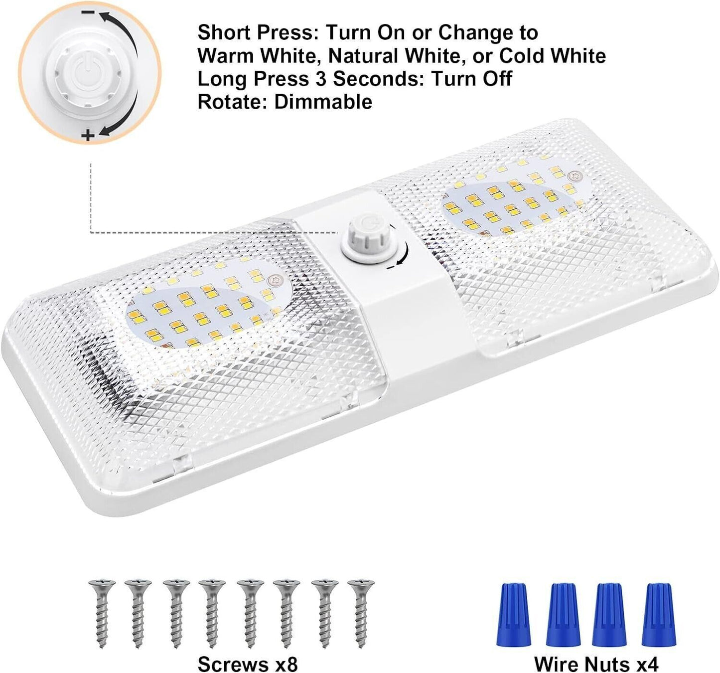 Lampada LED, 96 LED Plafoniera, 750LM Illuminazione Luci Interni,Luce Regolabile