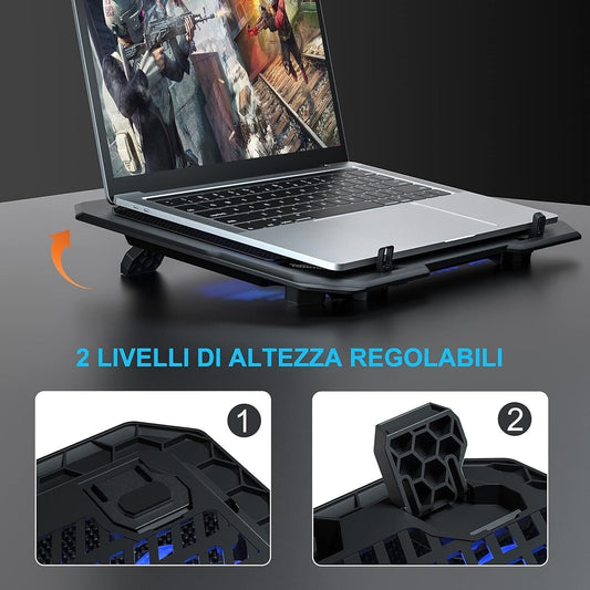 Ventole per PC Portatile, Base di Raffreddamento Ultra Magro per Laptop da 10-15