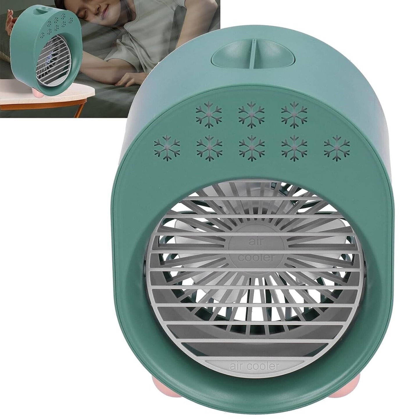 Mini dispositivo di raffreddamento dell'aria personale con luce notturna sfumata