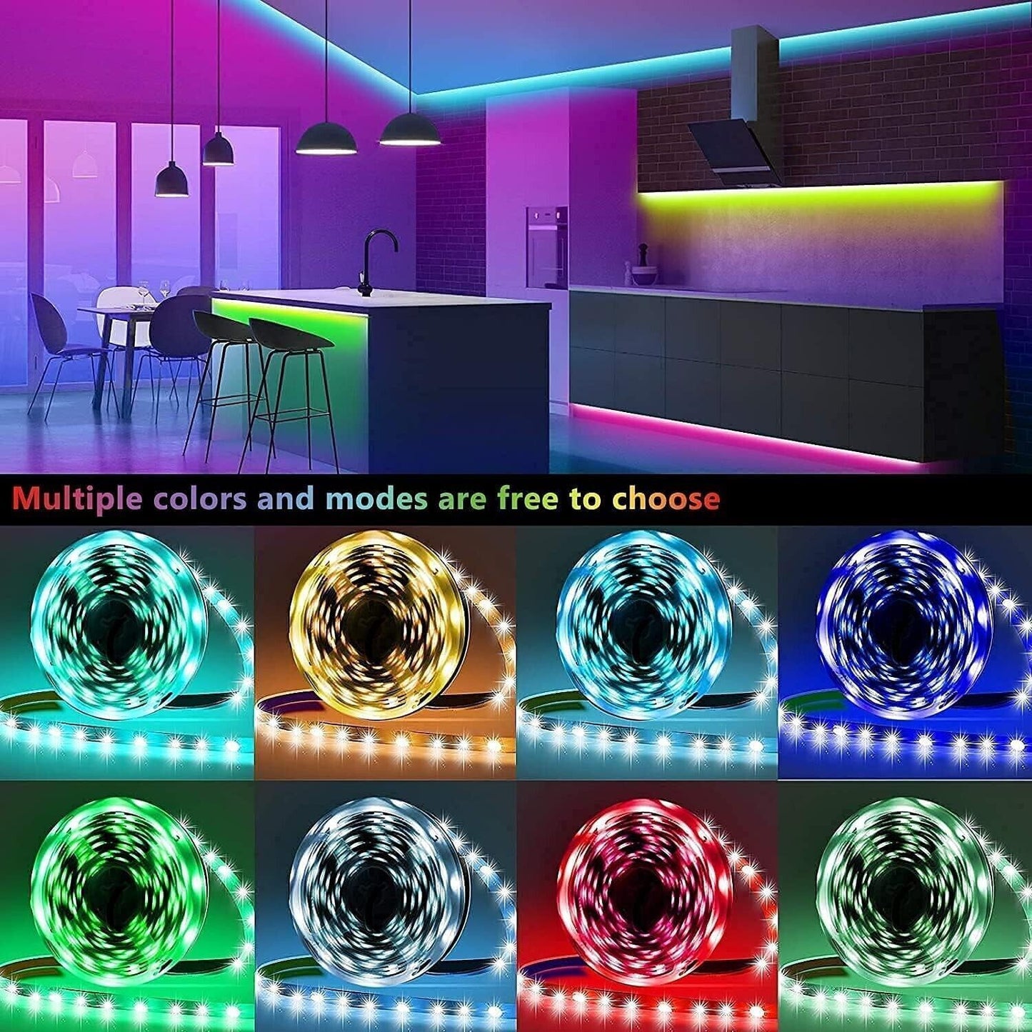 Strisce luminose luci a LED 15 metri musicali intelligenti RGB bluetooth