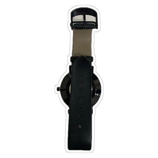 Orologio da Polso Unisex, Cinturino in Pelle Colore Nero, Orologio Semplice