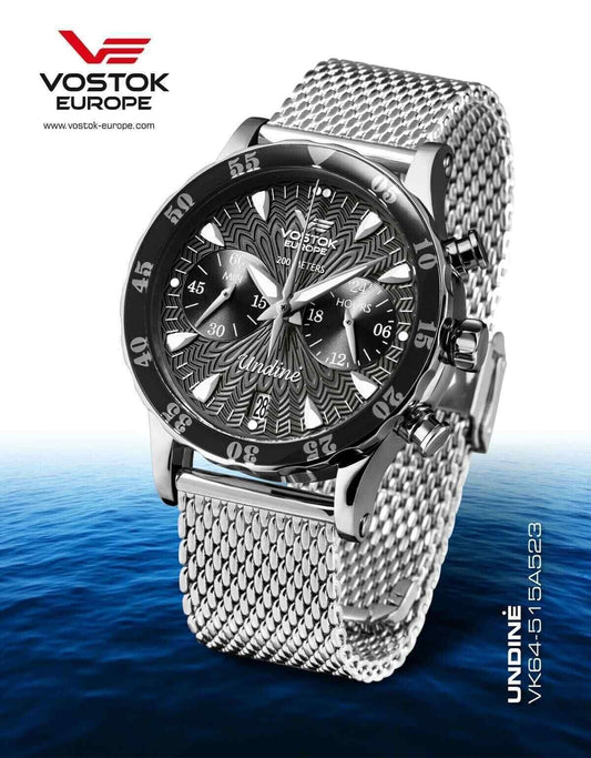 Vostok Europe Undine Orologio da donna con 2 cinturini di ricambio cronografo