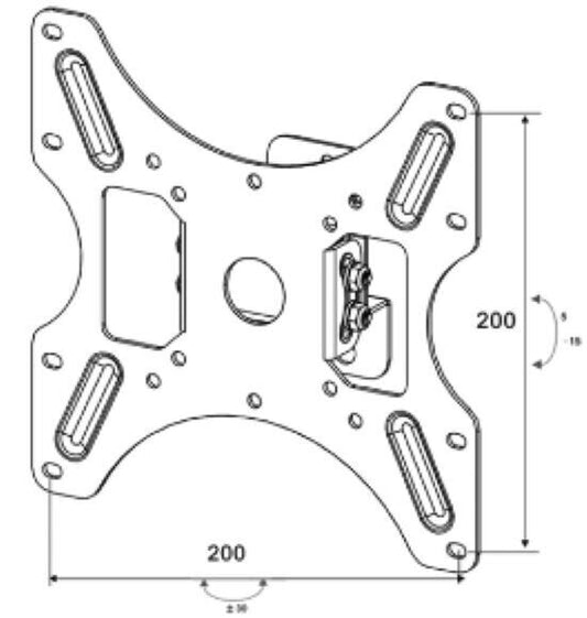 Staffa a muro orientabile per TV LED/LCD DA 10" A 40" fino a 25KG E VESA 200x200