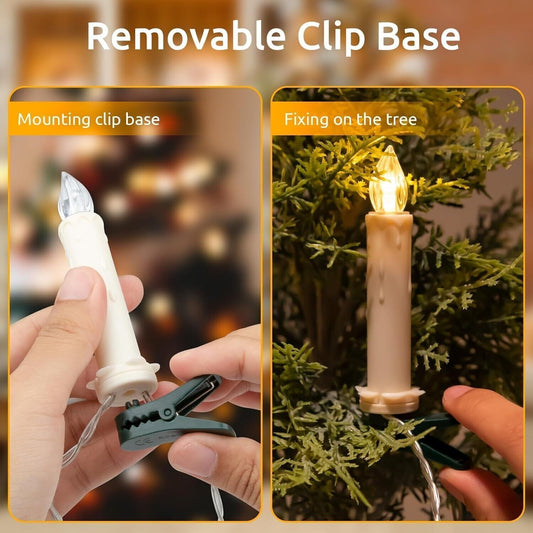 Candele con telecomando, batterie AA e clip impermeabile per feste (30 luci)