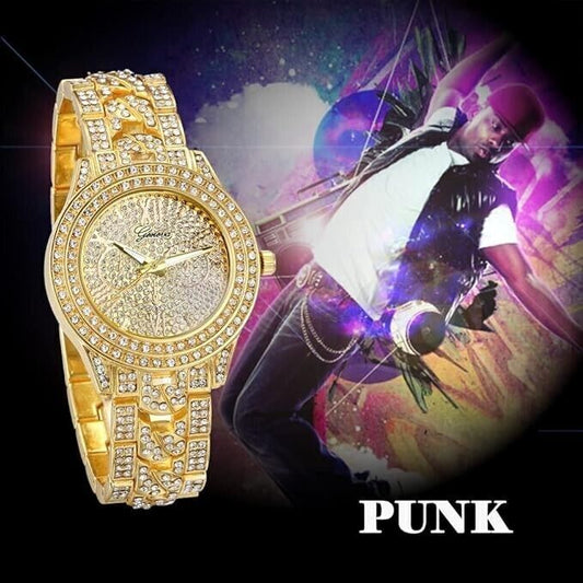Orologio da Polso Unisex, Orologio al Lavoro con Zircone Lucido 2 orologi