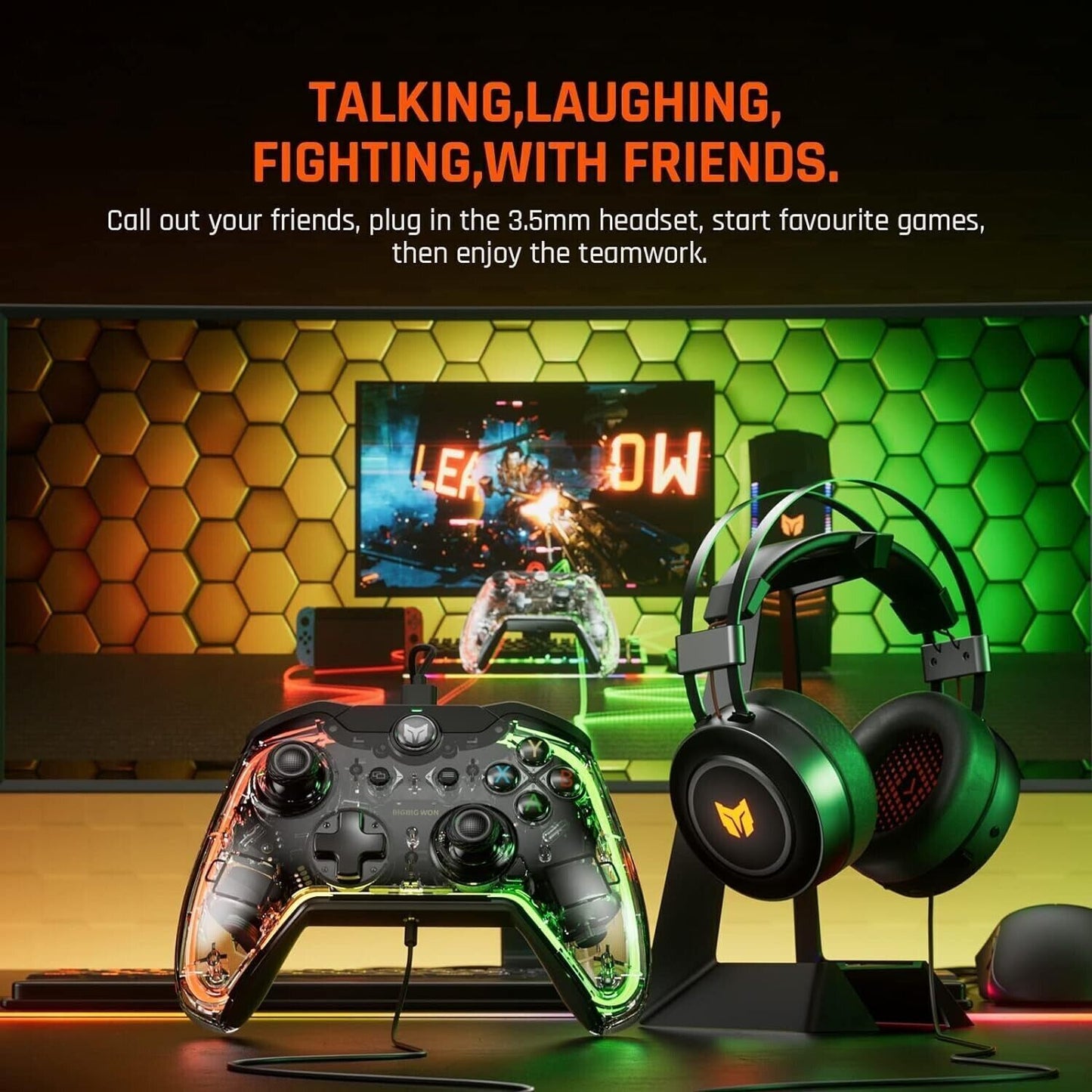Black Shark Controller di gioco cablato compatibile con Pc e Nintendo Switch